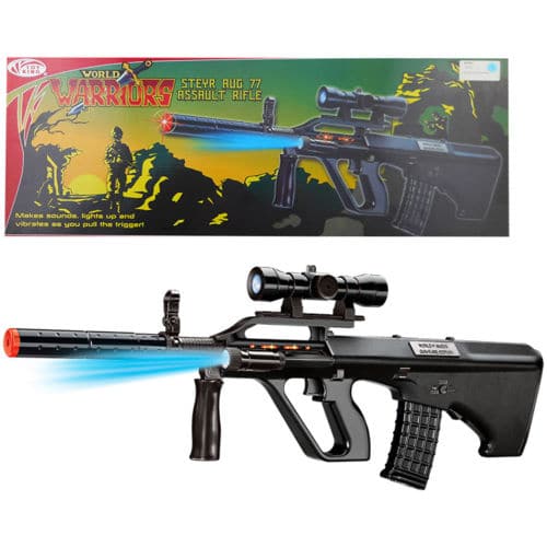 World Warriors Steyr Aug 77 Assault Rifle 79cm Lights And Sounds Toy Gun 9947