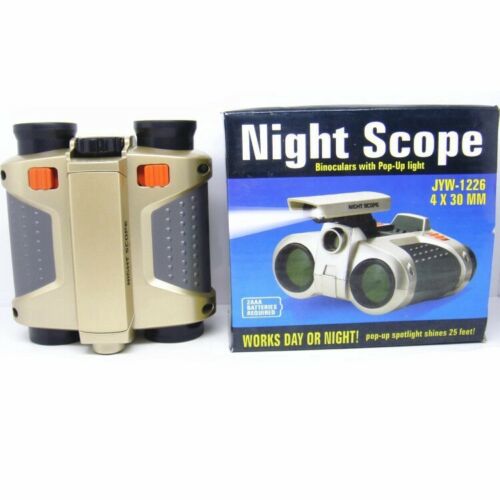 Binoculars with Pop-Up Light 123mm x 110mm x 60mm Size 4 x 30 Night Scope 